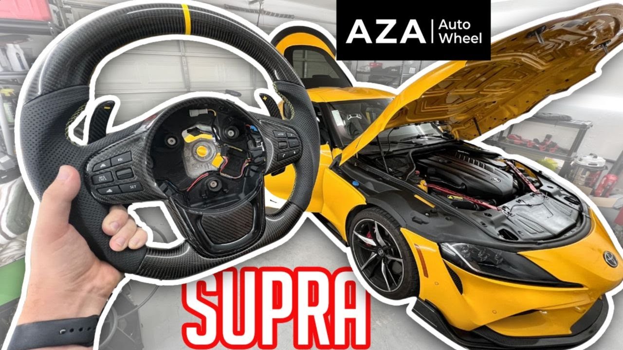 MY A90 SUPRA GETS A FULLY CUSTOM CARBON FIBER STEERING WHEEL FROM AZAAUTOWHEEL!