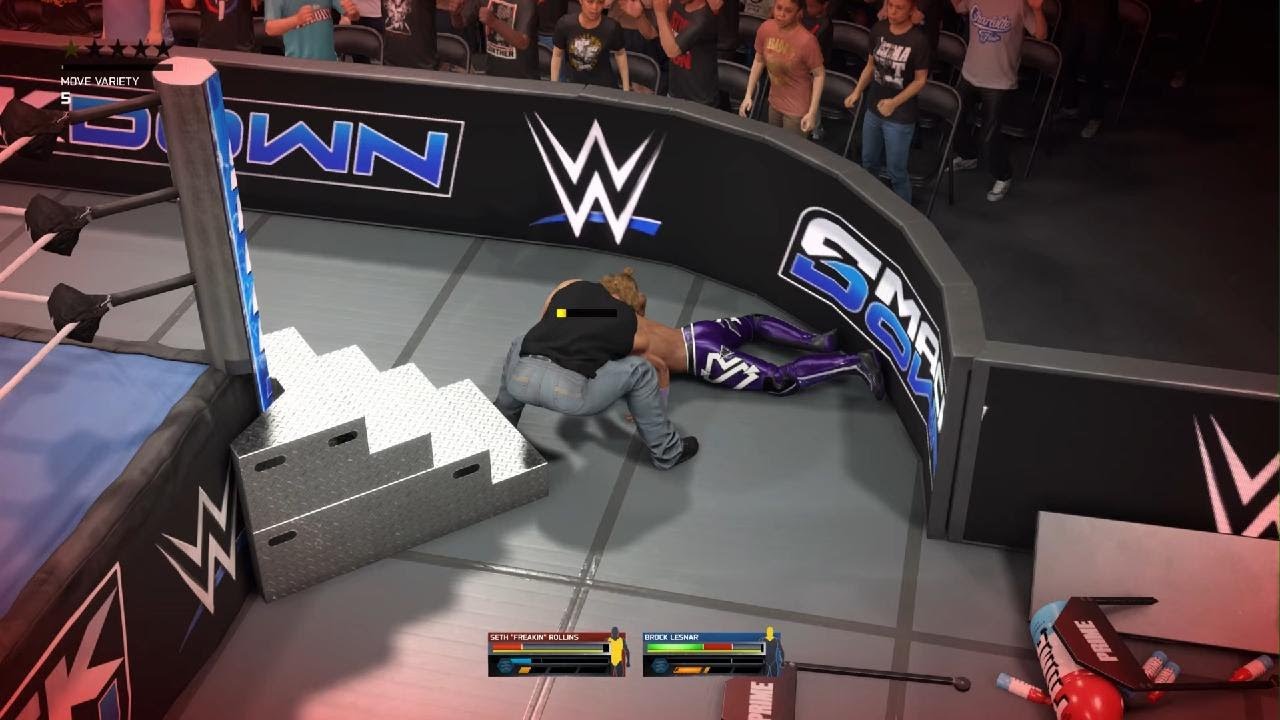 WWE 2K25 Seth Frecking Rollins vs Brock Lesnar Bloodline rules War games Advantage match