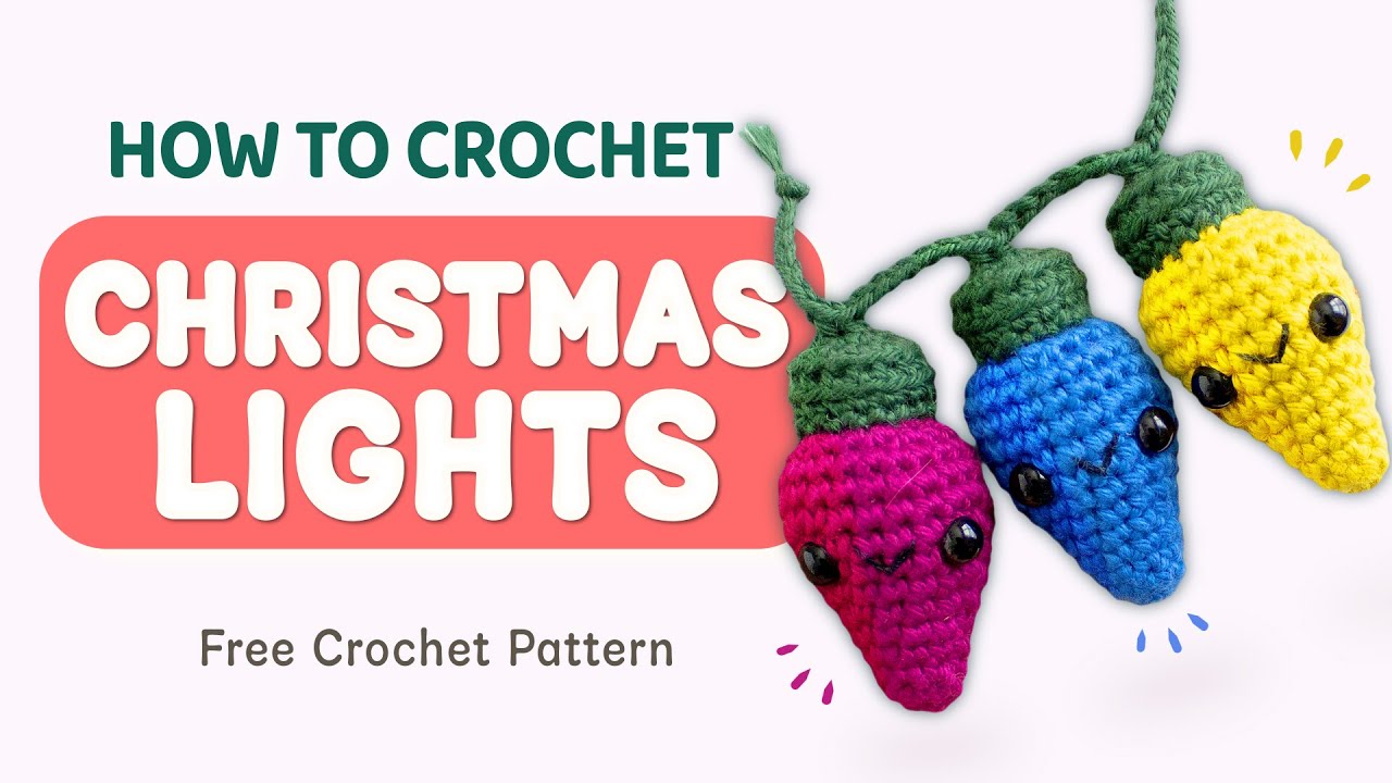 Cute Christmas Lights Crochet Tutorial (Low Sew) ✨ Mini Amigurumi Pattern – Advent Day 5