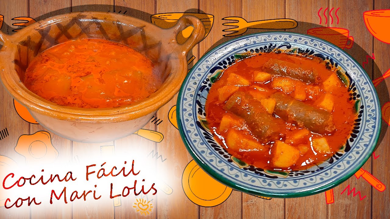 LONGANIZA CON PAPAS EN SALSA ROJA | TUTORIAL, RECETA DE SAN PABLO DEL MONTE TLAXCALA! 😋