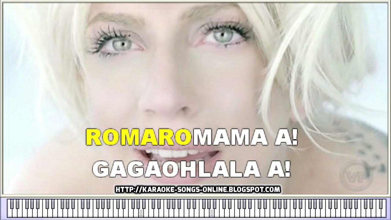 Lady Gaga - Bad Romance - Karaoke Instrumental Version with virtual piano & lyrics - YOUTUBE  video