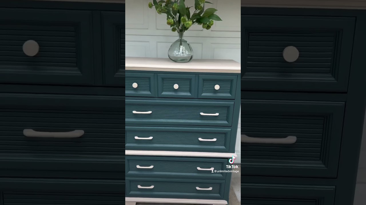 Tallboy makeover with pole wrap and wooden pulls. 