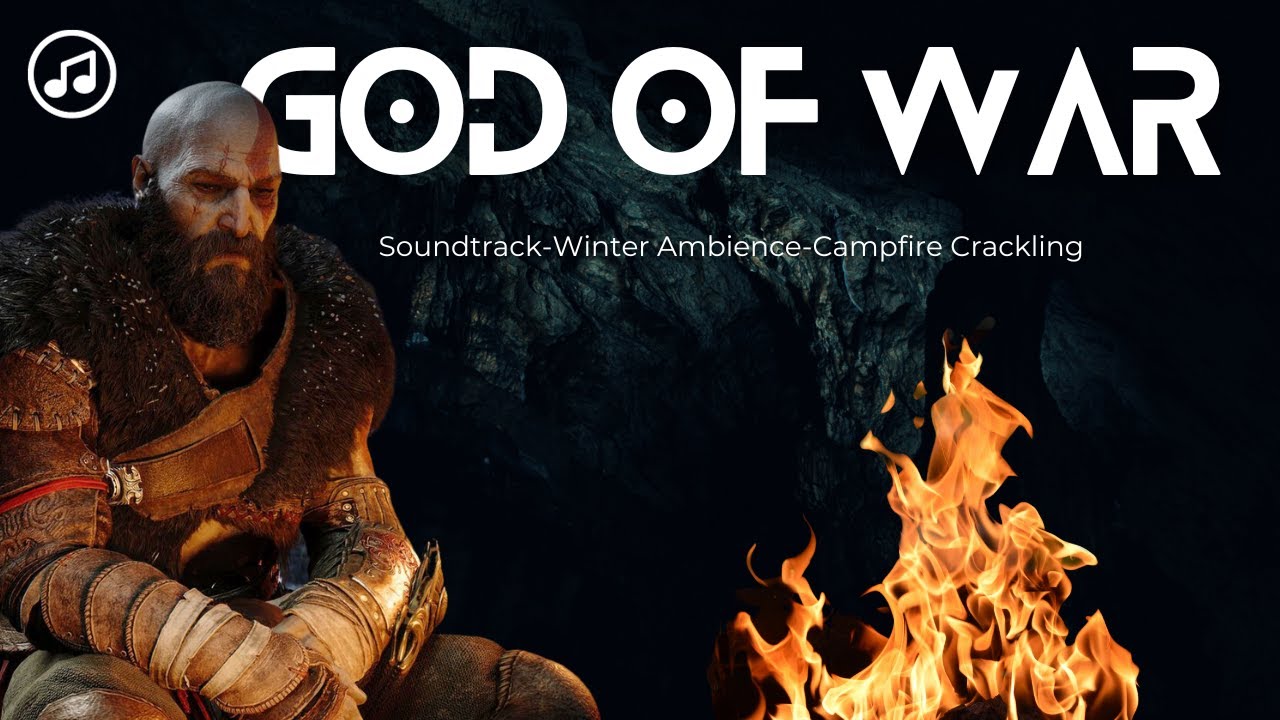 God of War| Reminiscing with Kratos| Calming Soundtracks-Winter Storm and Fire Crackling Ambience
