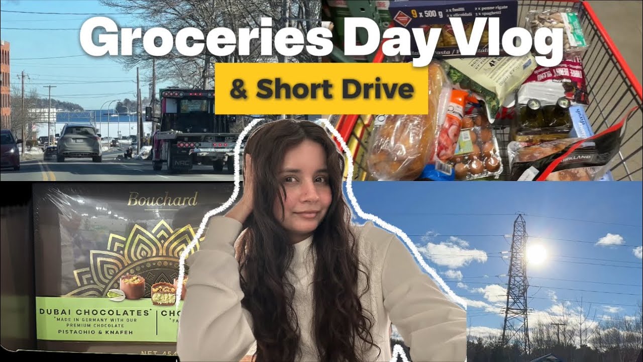 Groceries Day Vlog and Short Drive on Snowy Roads ft. Pistachio Dubai Chocolate for the first time😍