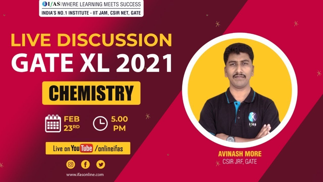 GATE XL 2021 | LIVE DISCUSSION | CHEMISTRY