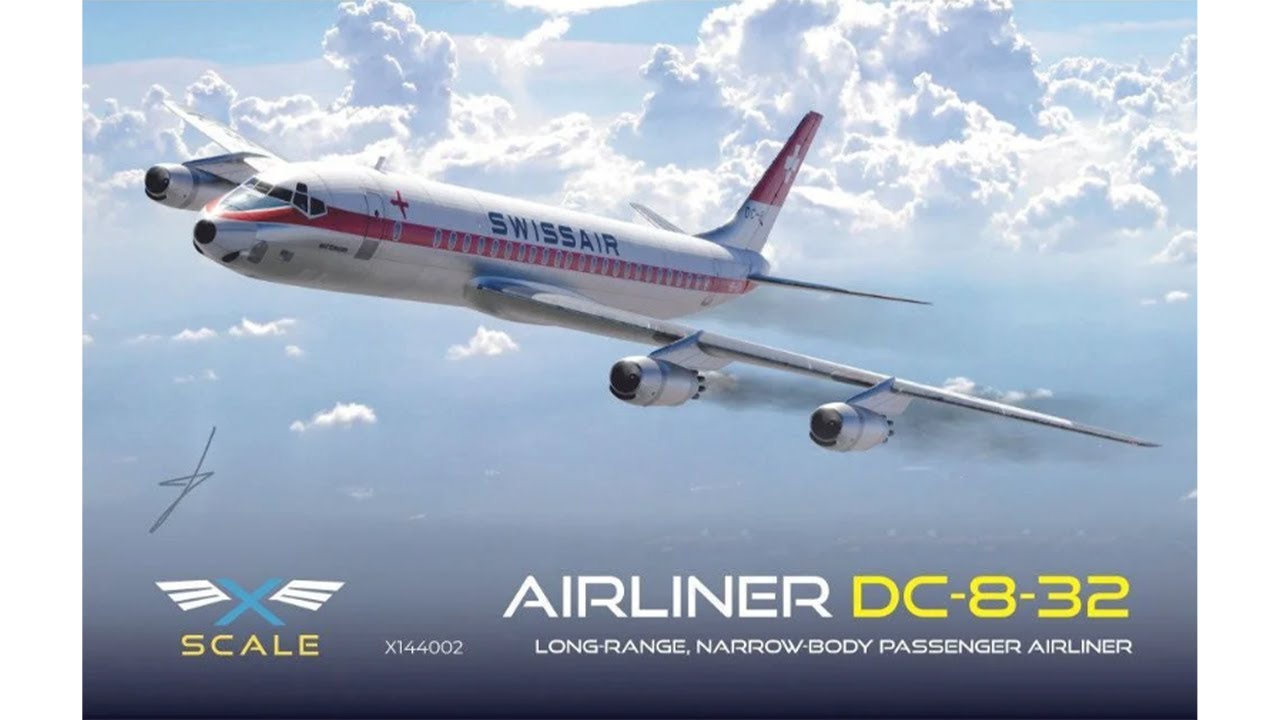Unboxing X-SCALE 144002 - 1/144 - Douglas DC-8-32 Long-Range Narrow-Body Passenger Airliner