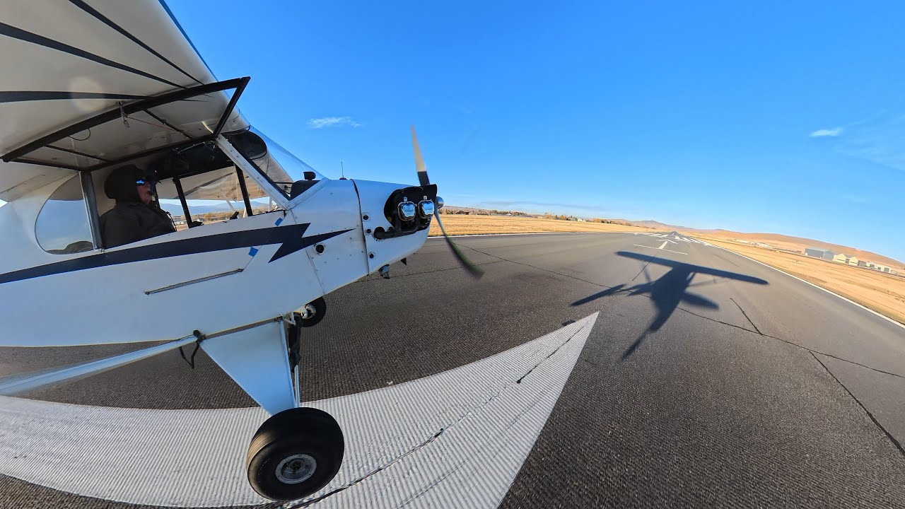 Heading back home to Cody in the L-4 Cub.