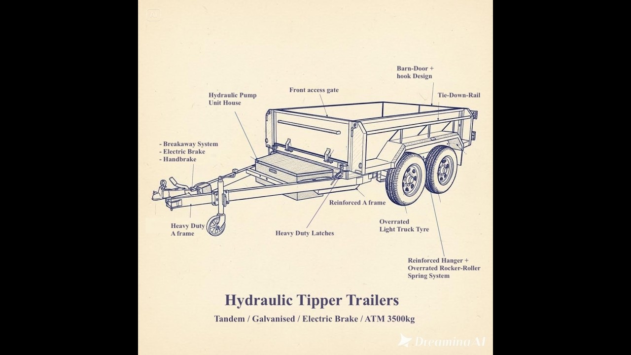 Hydraulic Tipper - TH Series - Galvanised Trailer  ATM 3500kg / Armor Trailers Victoria
