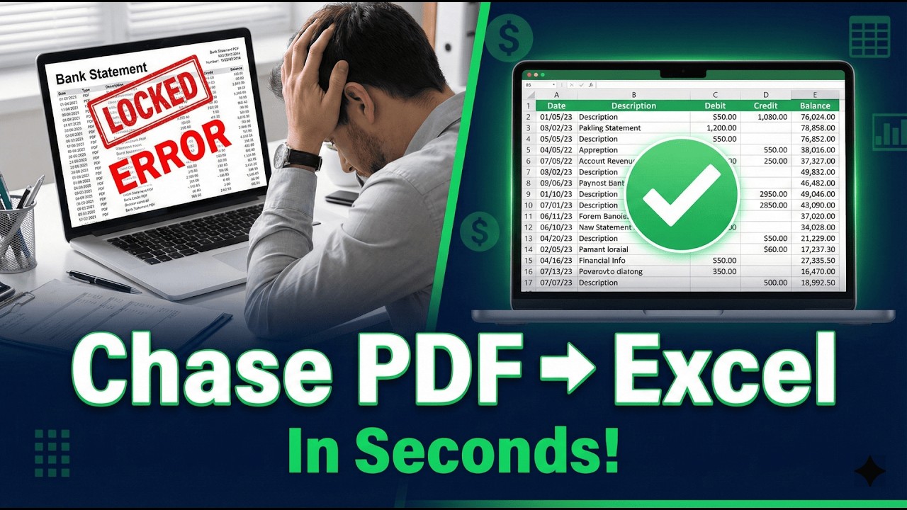 How to Convert a Locked Chase Bank PDF Statement to Excel (Instantly & Accurately)