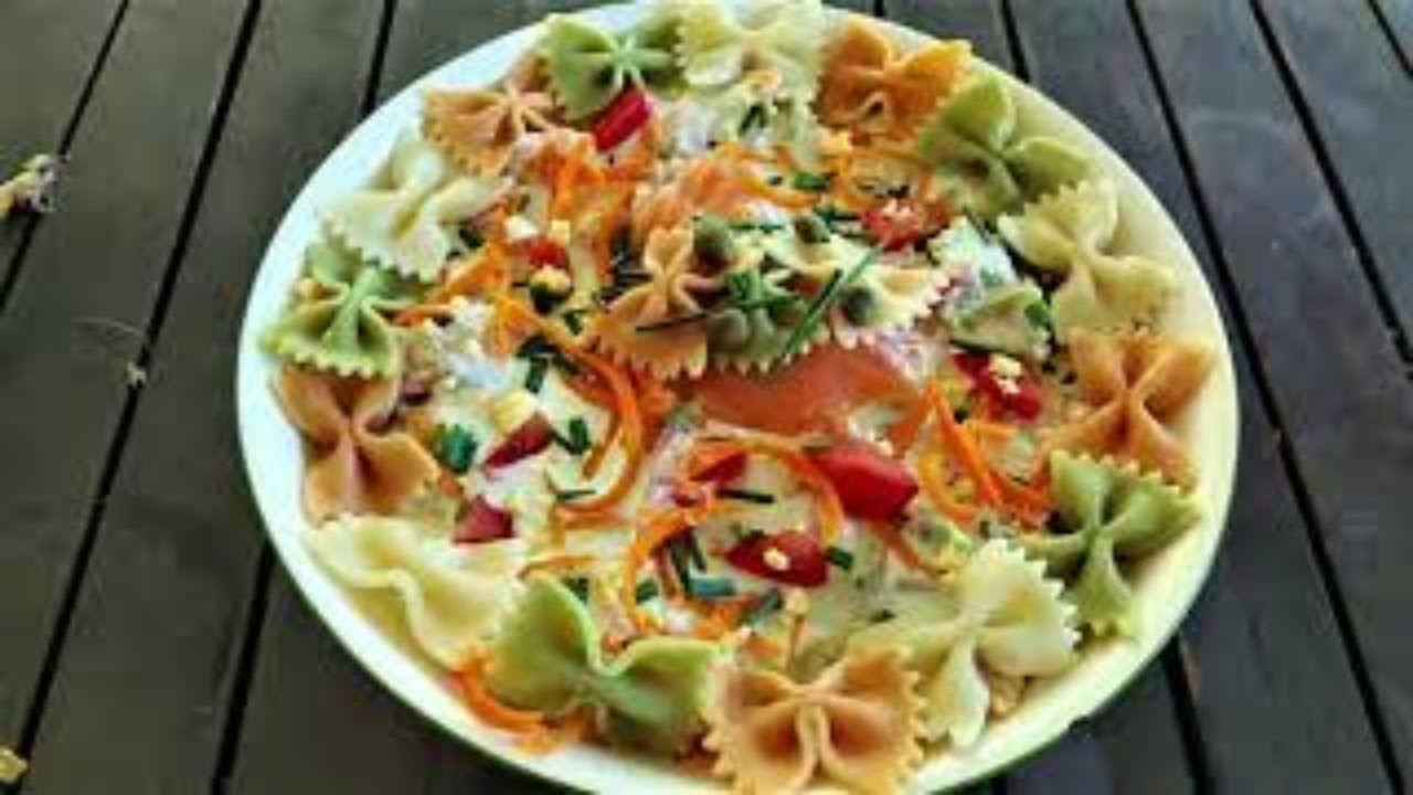 ENSALADA de PASTA 🥗 con 🐠 SALMÓN y *Salsa TÁRTARA 🥒 🚩Recetasro&music 86
