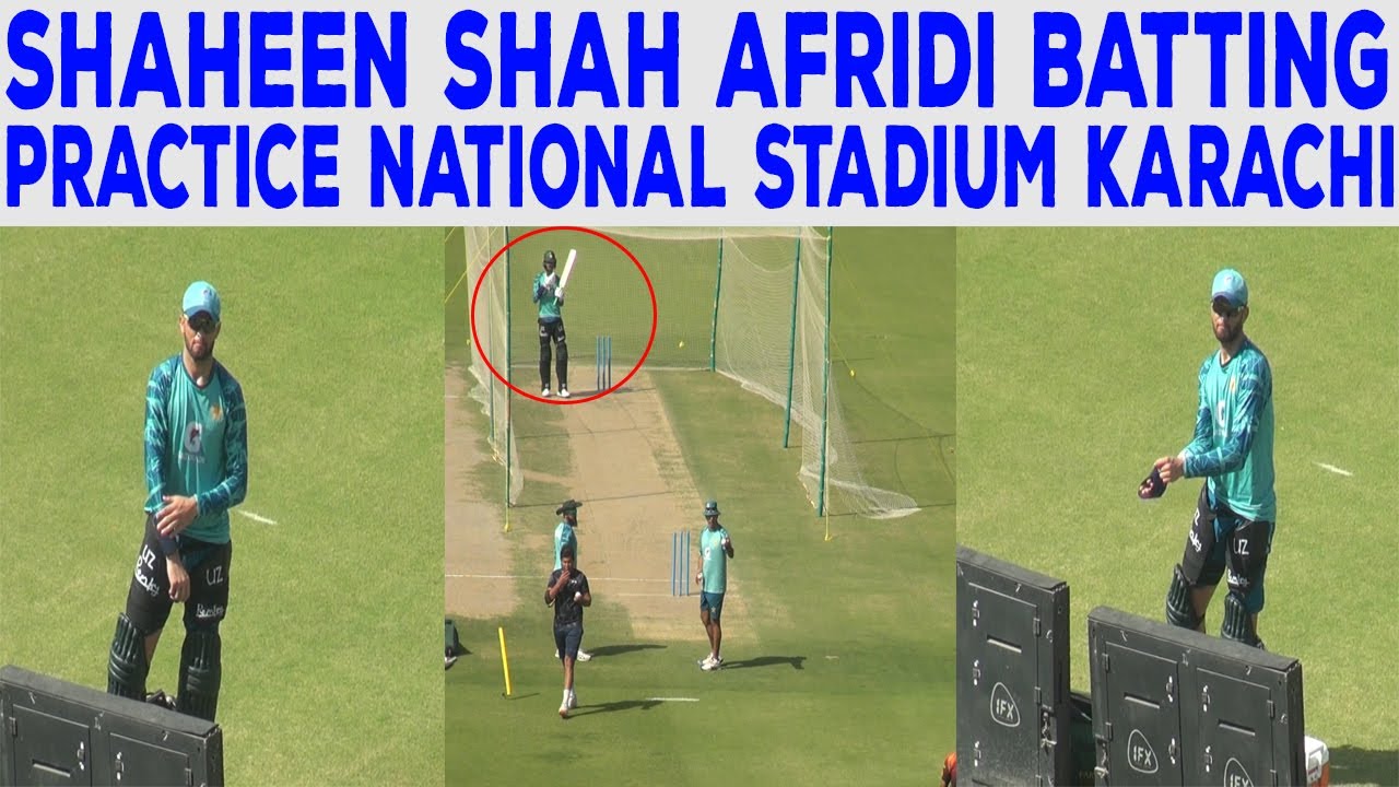 Shaheen Shah Afridi Batting Practice at National stadium karachi