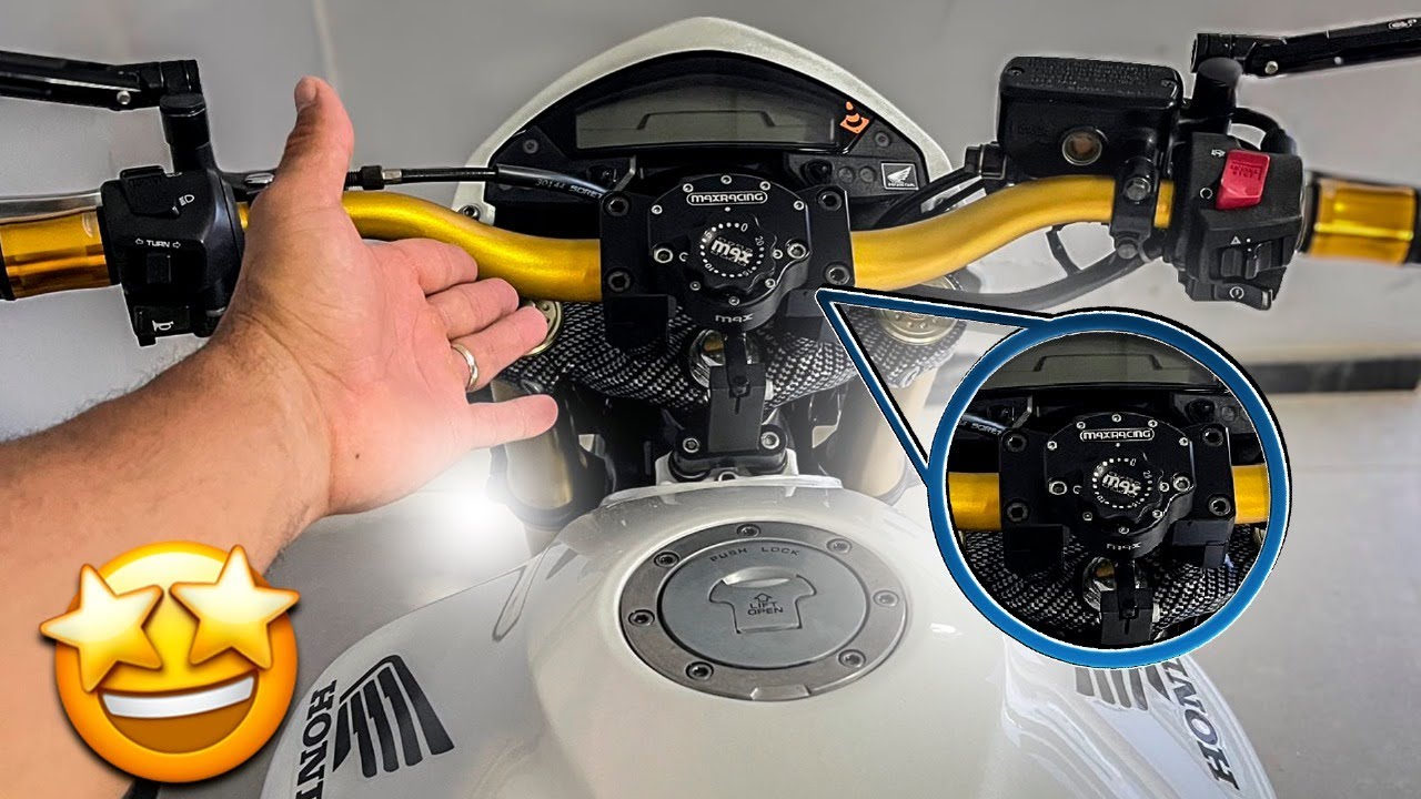 COLOQUEI UM AMORTECEDOR DE DIREÇÃO NA HORNET 🏍️ SERÁ QUE FAZ DIFERENÇA? 🤔🔥