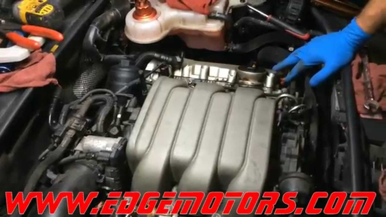 Audi 3.2L fsi motor intake manifold carbon build up and thermostat replacement DIY by Edge Motors