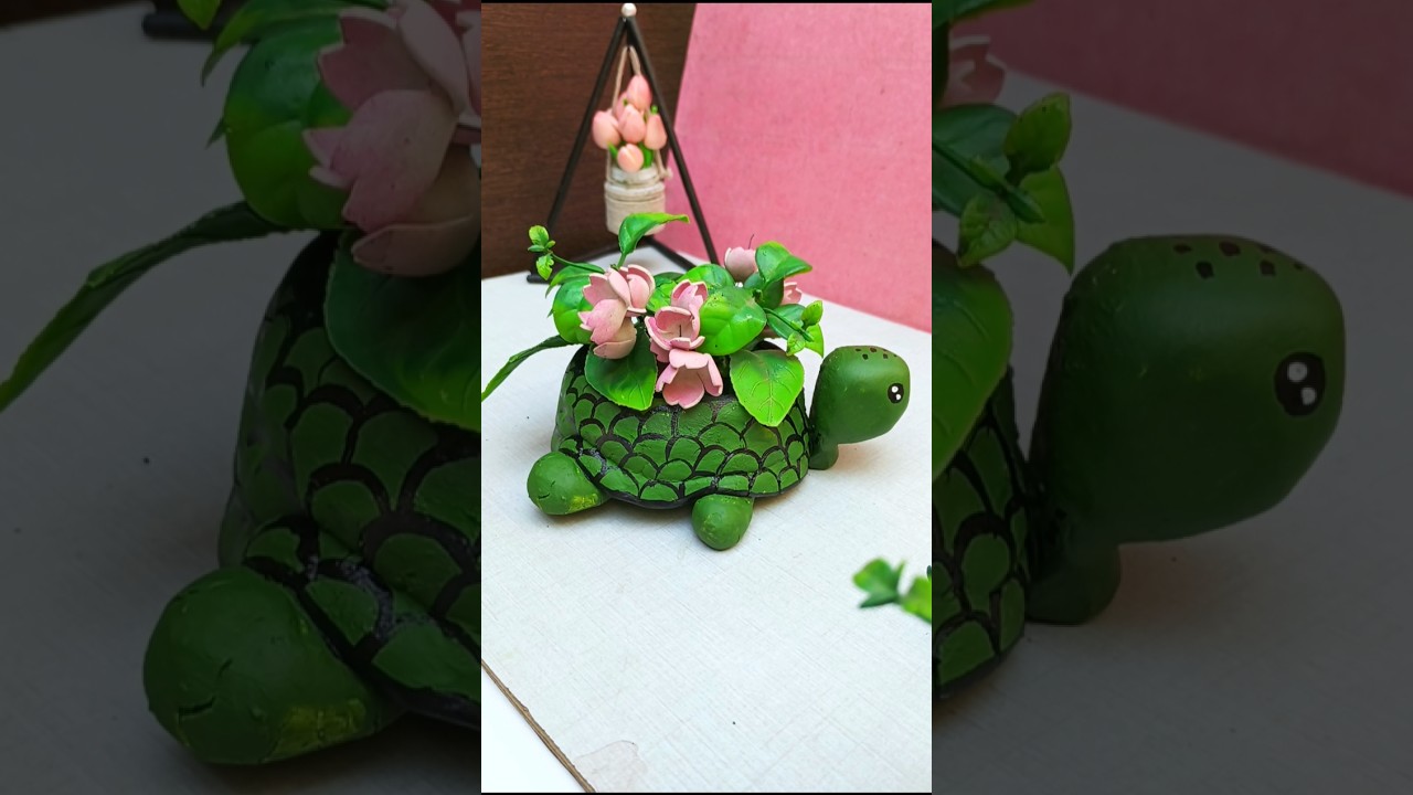 tortoise showpiece from  cream container🐢✨ #trending #diy #showpiece
