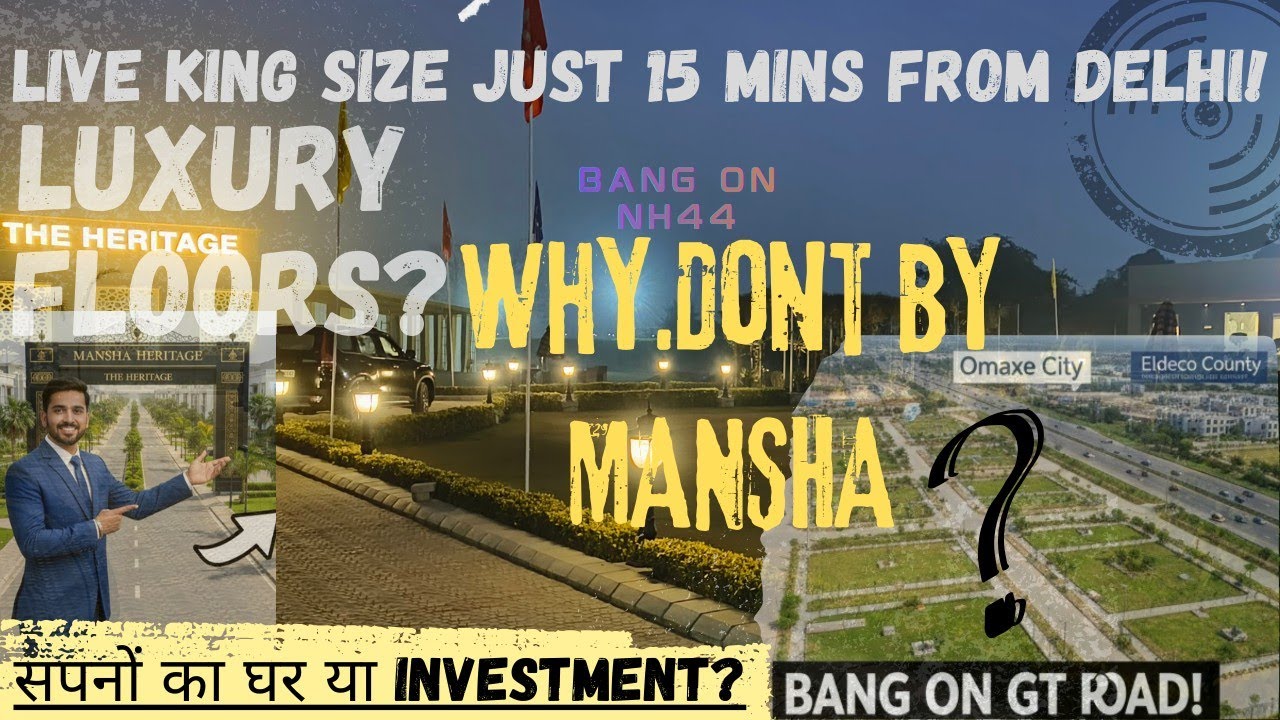 Delhi से बस 20 मिनट दूर सपनों का घर? 🤔 😱Luxury Villa Plots Bang on NH-44 🏰 | The Heritage by Mansha.