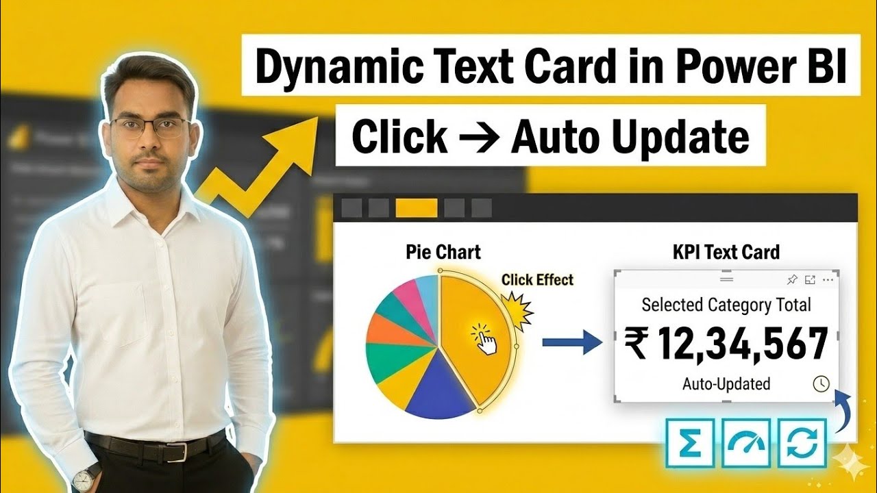 Power BI Text Card with Pie Chart Interaction 🔥 | Dynamic Dashboard Trick