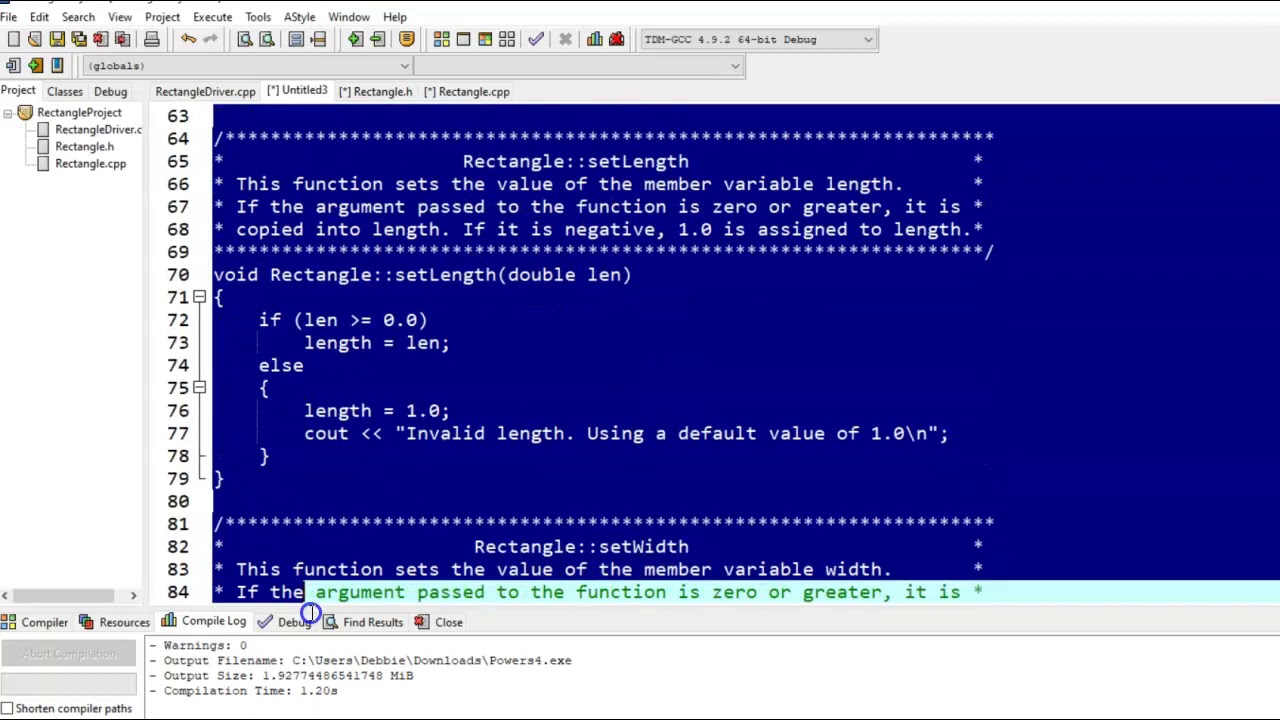 Creating a Project in Dev C++