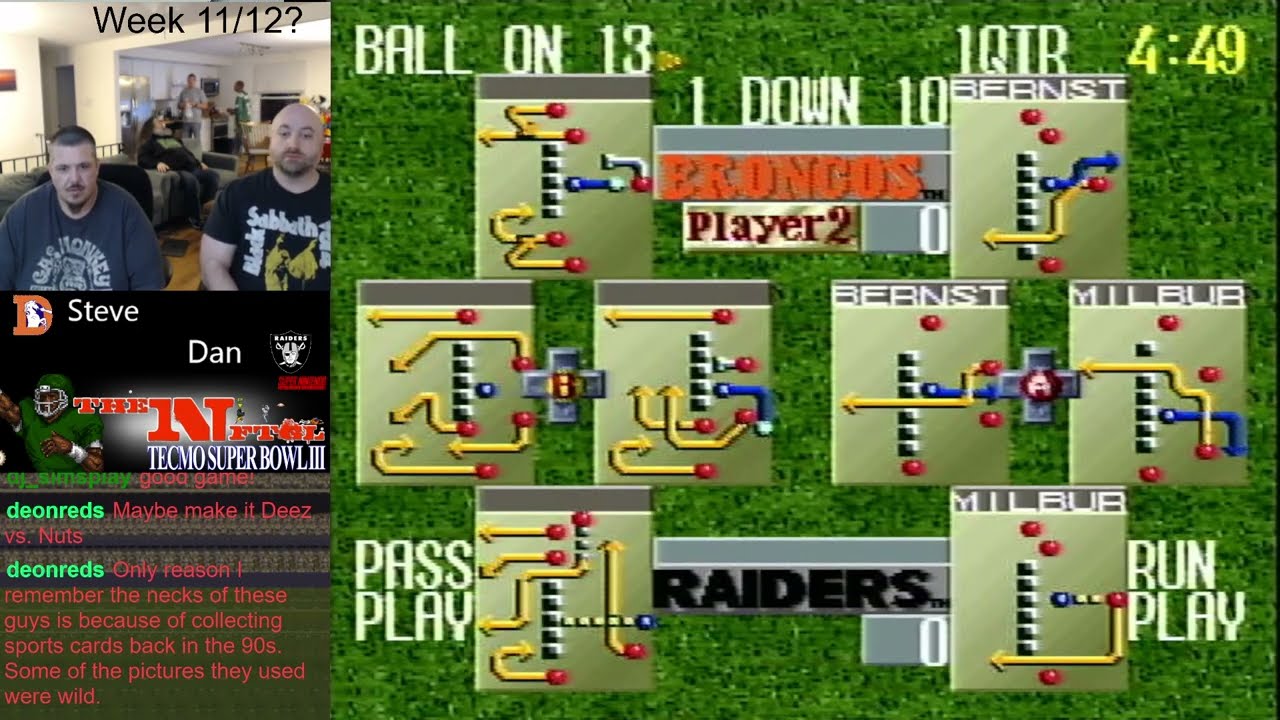 NFTGL s31e29 Oakland Raiders at Denver Broncos Tecmo Super Bowl III game 153
