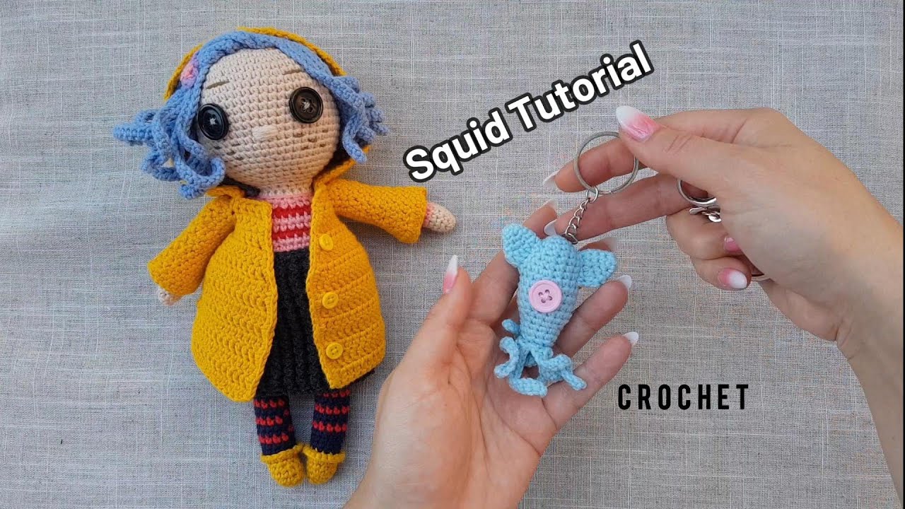 Coraline Squid Crochet Tutorial, fast and easy keychain idea
