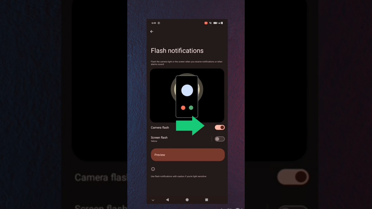 Android mobile notification flash light on/flash light on setting 🔥🔥