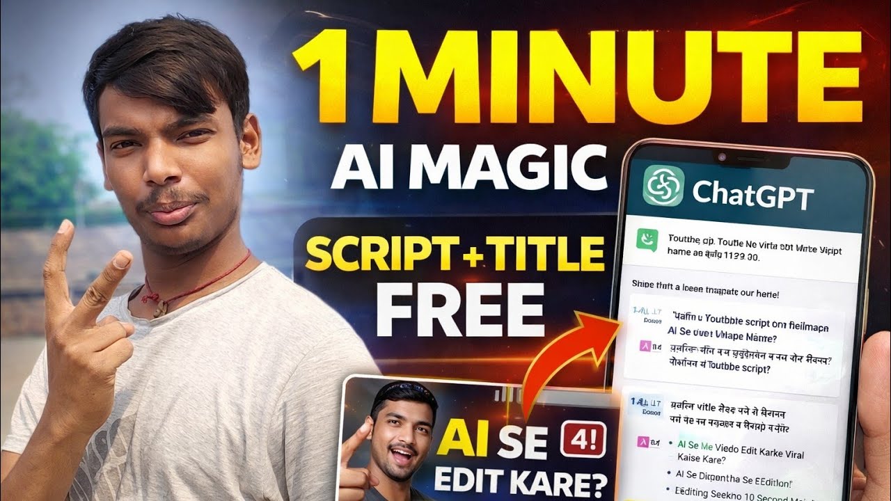 ChatGPT Se YouTube Script, Title Aur Thumbnail 1 Minute Me 🔥 AI Magic/100%real