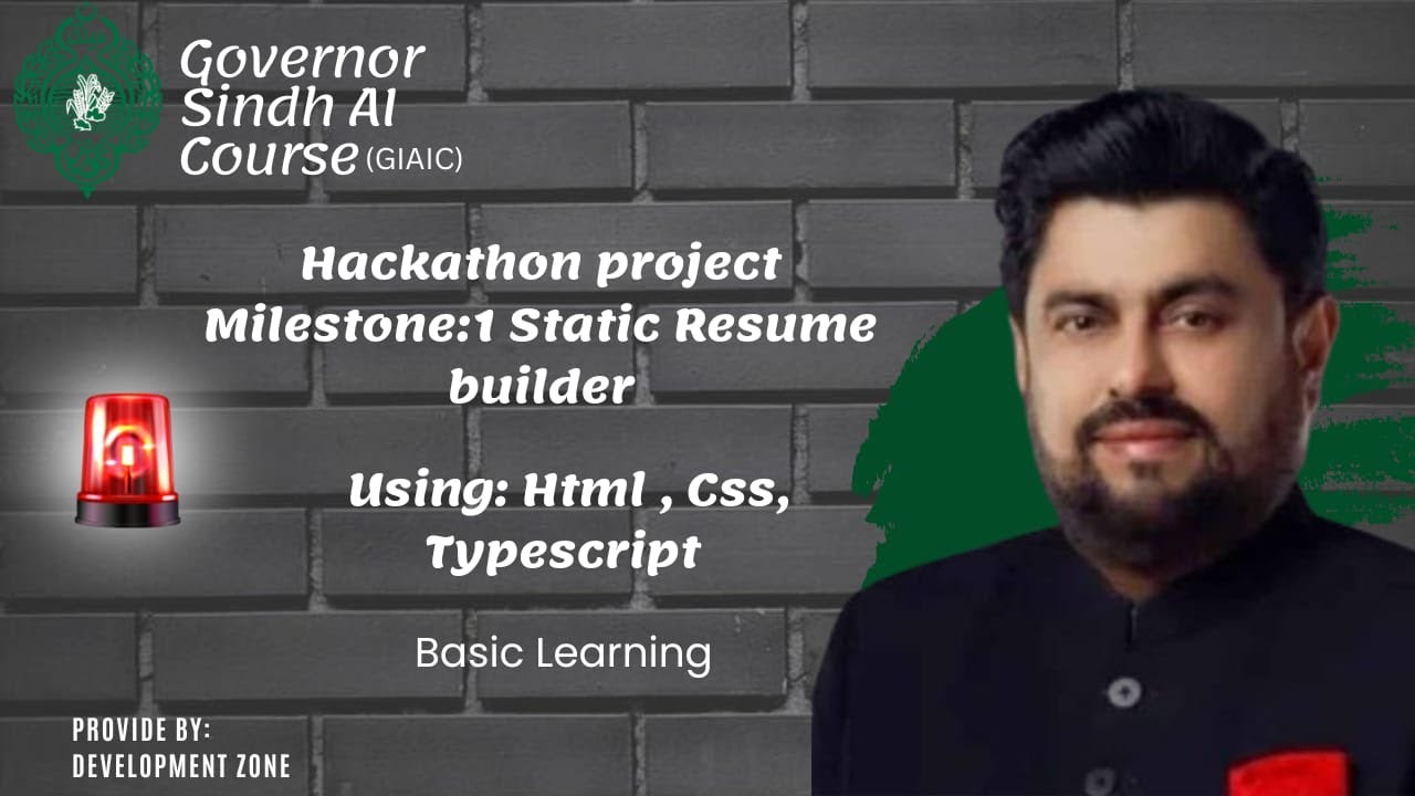 1st MileStone:  Static Resume with HTML, CSS & TypeScript