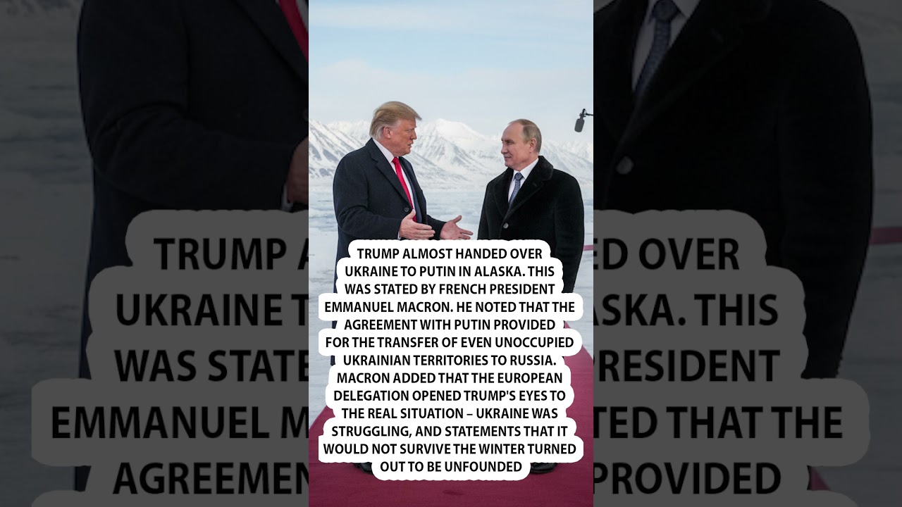 ⚡️Trump almost handed over Ukraine to Putin in Alaska