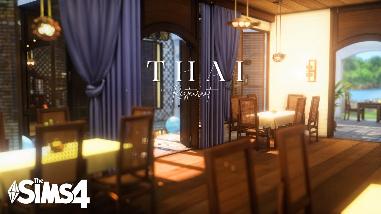 The Sims 4 - Thai Exotic Restaurant - Relaxing Speed Build (ASMR)