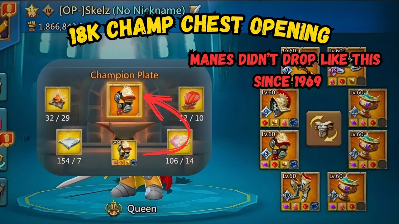 Craziest Luck on CHAMP CHEST | MANE RAIN ??? | Lords Mobile