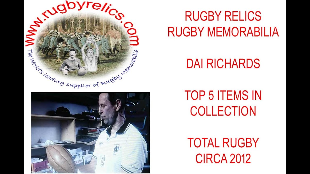 RUGBY MEMORABILIA, RUGBY RELICS, DAI RICHARDS TOTAL RUGBY TOP 5 ITEMS IN COLLECTION WALES ALL BLACKS