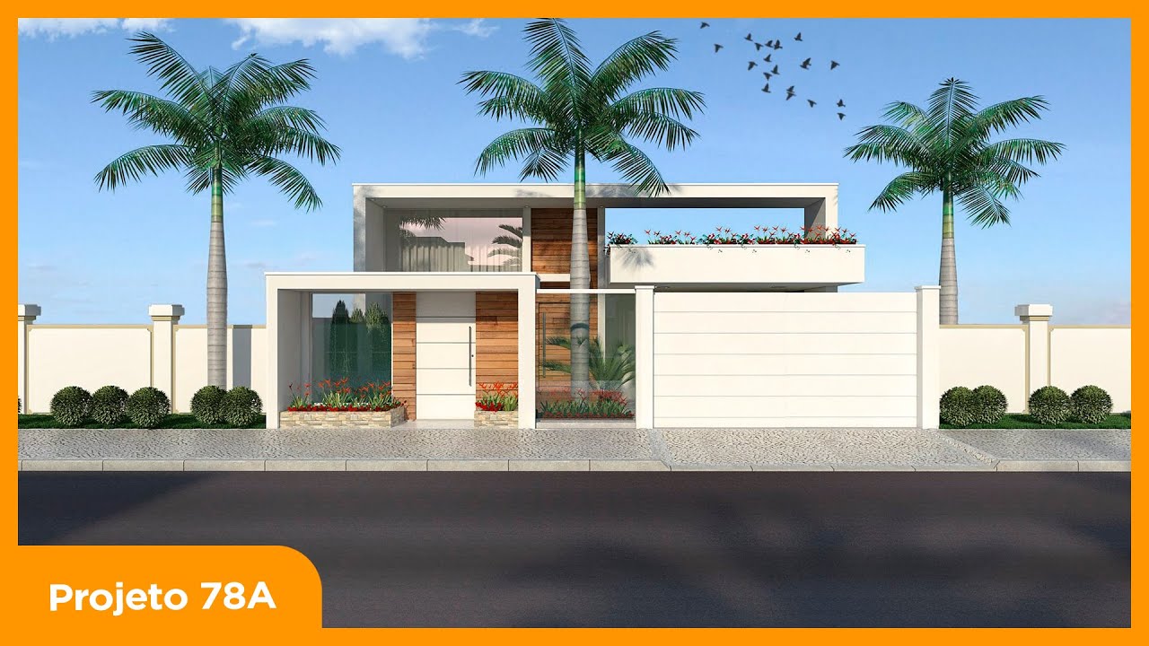 Planta de casa t&eacute;rrea com 3 su&iacute;tes - 78A