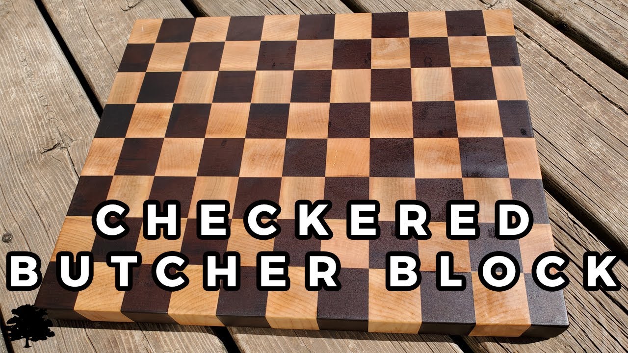 Checkered End Grain Cutting Board - Maple and Roasted Maple