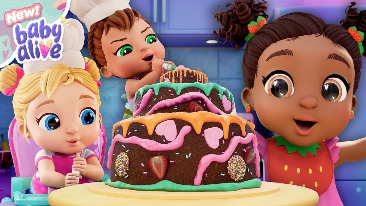 ¡Los bebés hornean una gran tarta! 👩‍🍳 NUEVO Episodio de Baby Alive 🎂 Familia Niños Dibujos animados