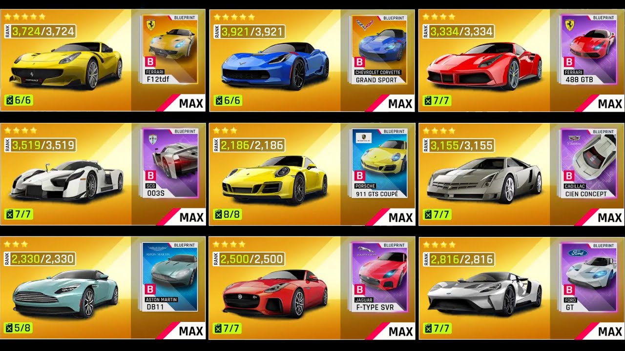 ALL ORIGINAL CLASS B CARS! [ASPHALT LEGENDS]