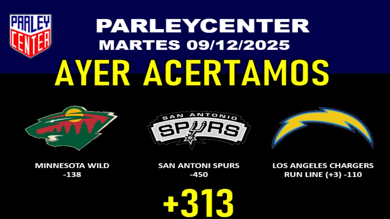 PRONOSTICOS  NFL, NHL Y NBA  PARA HOY LOGROS MARTES 09/12/2025 🔥PARLEY GRATIS🔥