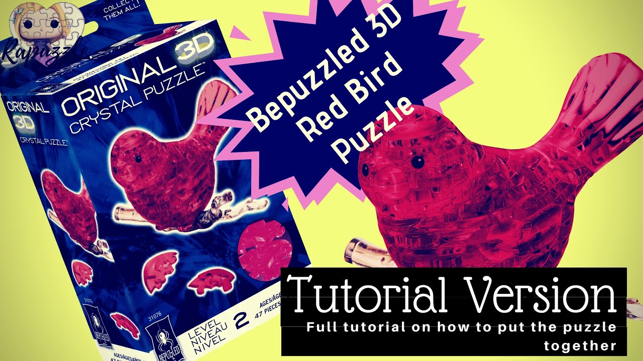 Bepuzzled 3D Crystal Puzzle- The Red Bird- Tutorial Version