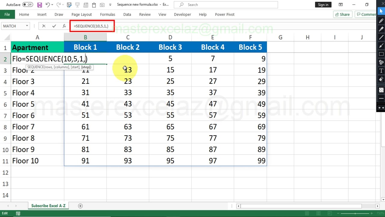 SEQUENCE function in Excel | excel new formulas 2020
