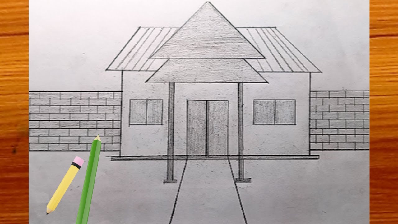 Traditional House Drawing | House Sketch With Pencil