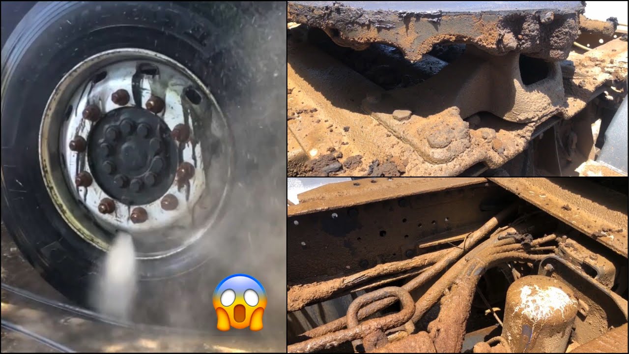 Мойка грузовика с взорвавшимся масляным котлом 😱! Как мыть МАСЛЯНЫЙ АВТОМОБИЛЬ? # глубокий # чистый