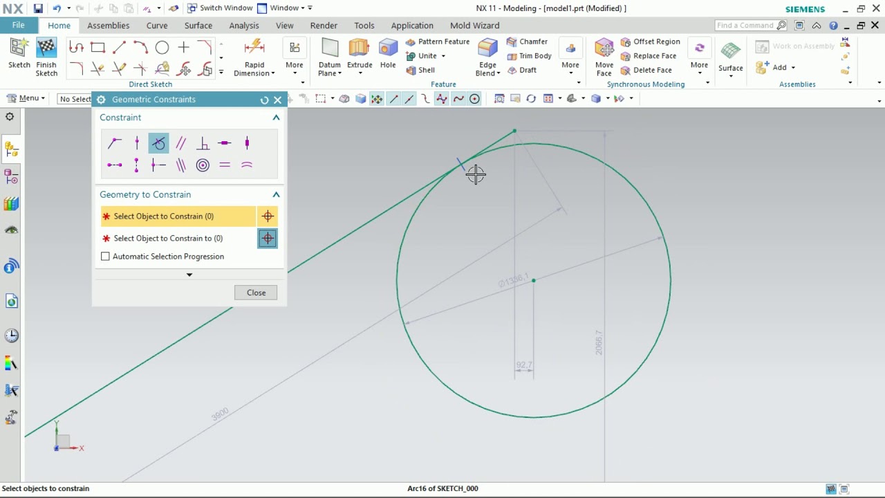 NX11 TUTORIAL FOR BEGINNERS IN HINDI | DIMENSION AND GEOMETRIC CONSTRAINTS