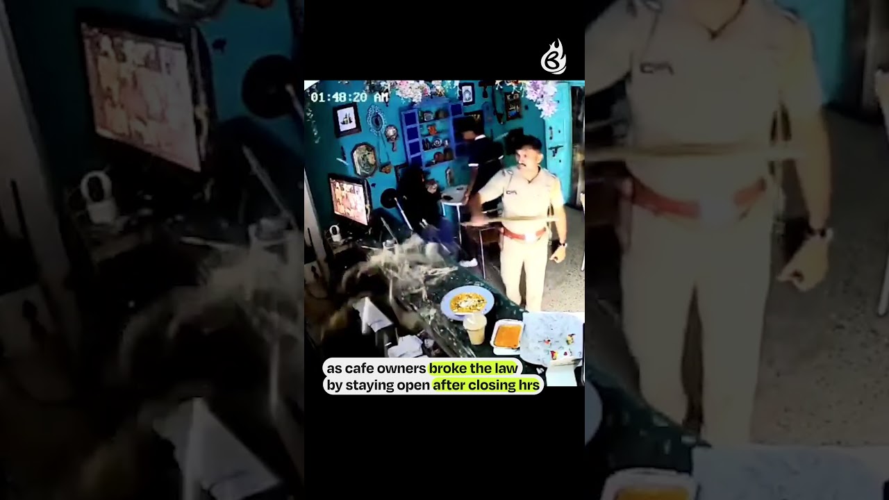 Cop creates chaos at Pune caf&eacute;. #briefchaat #punecafe #policeaction #viralvideo