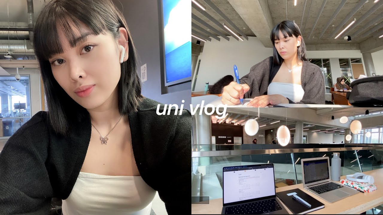 UNI VLOG👩🏻‍💻 Waking up at 5am, studying on campus, new desk chair, productive days of a student