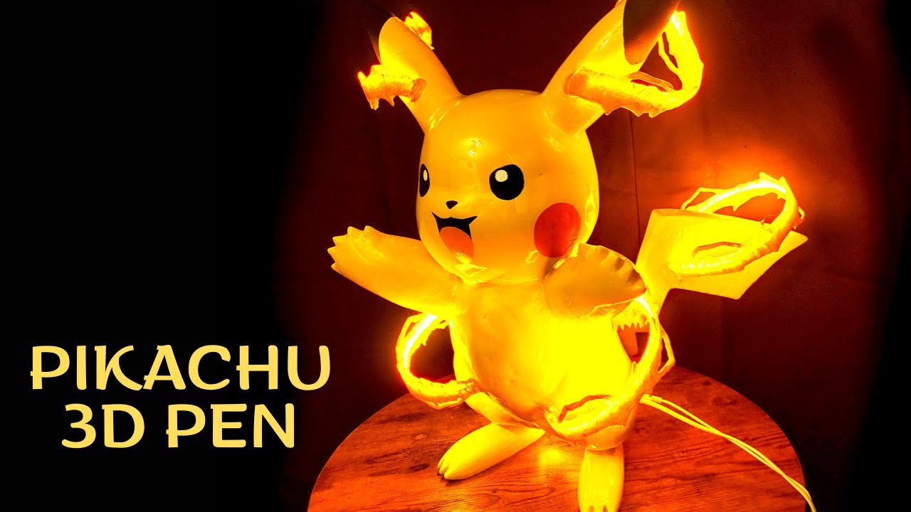 Pokémon PIKACHU électrisant réalisé au 3D Pen, comment fabriquer une sculpture 3D pen.Pokémon 3D pen