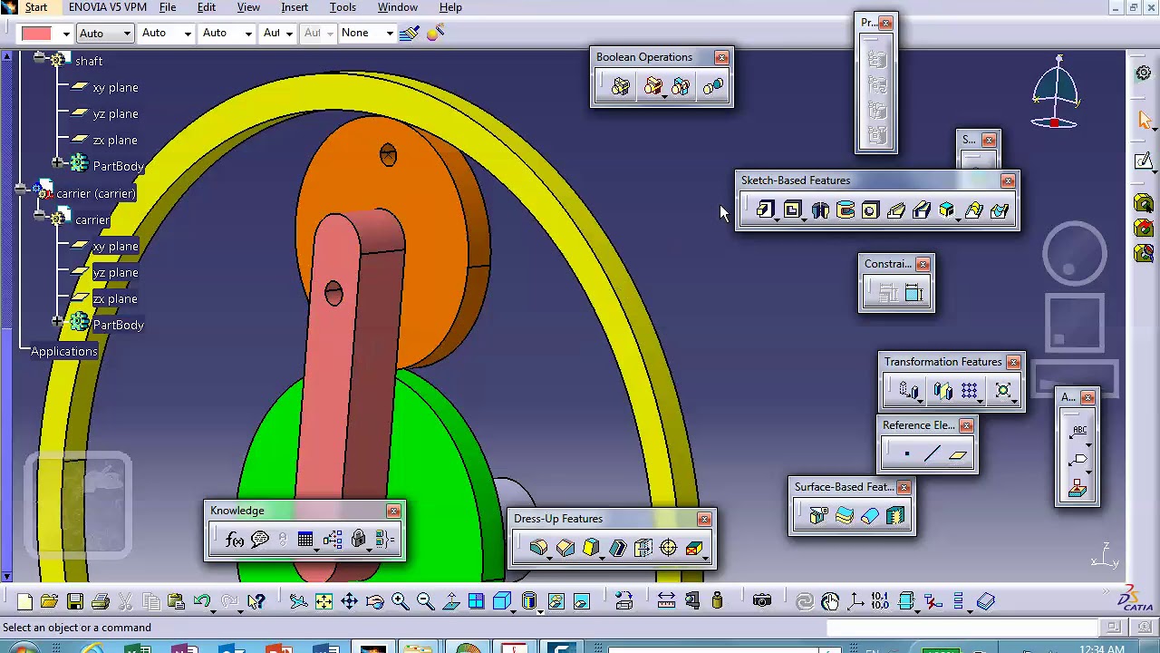 Mechanism Design, Epicyclic Gear Fixed Sun, Catia v5, Nader G Zamani