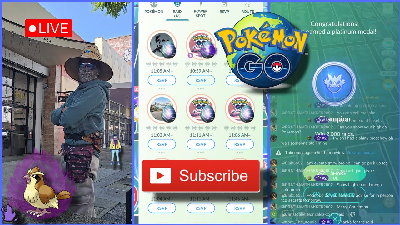 Pokémon Go Live🔴/ Sub + Code = Raids 🇺🇲 🇲🇽
