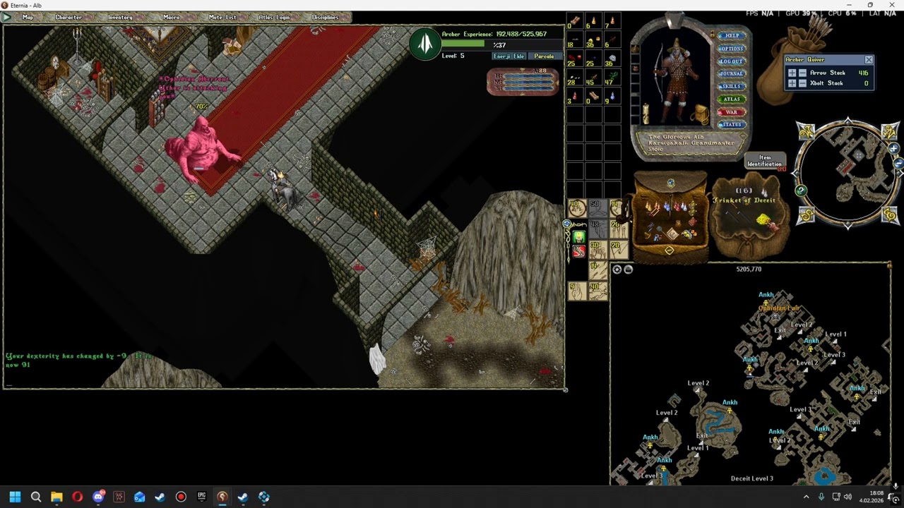 Eternia UO - Deceit Dungeon'da 15dk da 115k para kasıldı.