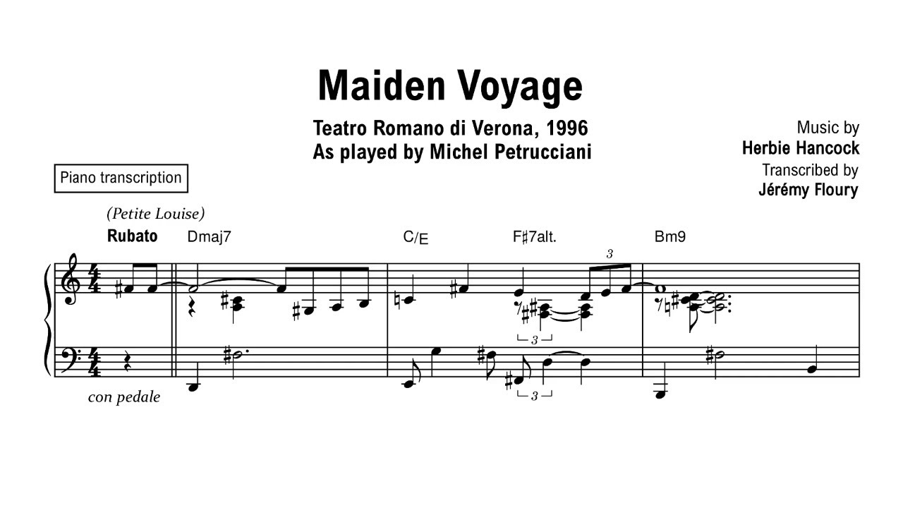 Michel Petrucciani - Maiden Voyage - Piano transcription