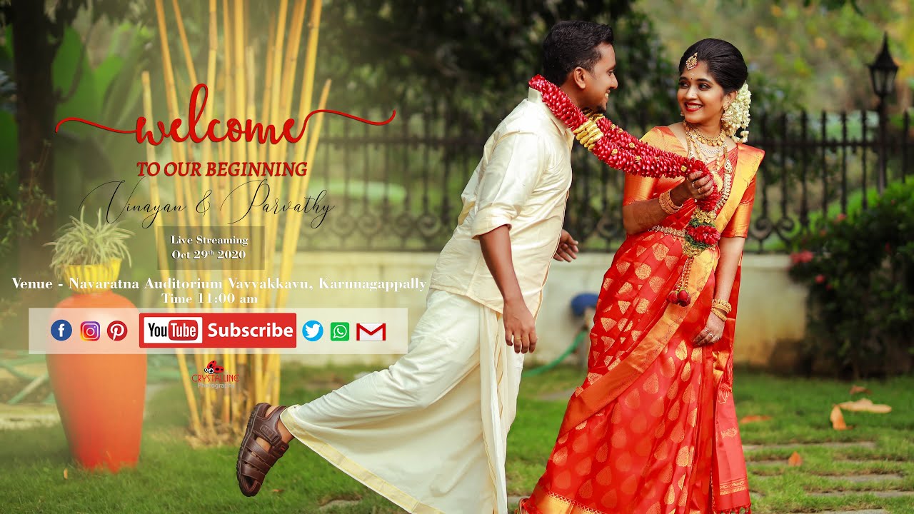 Vinayan-Parvathy |Hindu Wedding Live Streaming Service | Wedding Video In Karunagappally