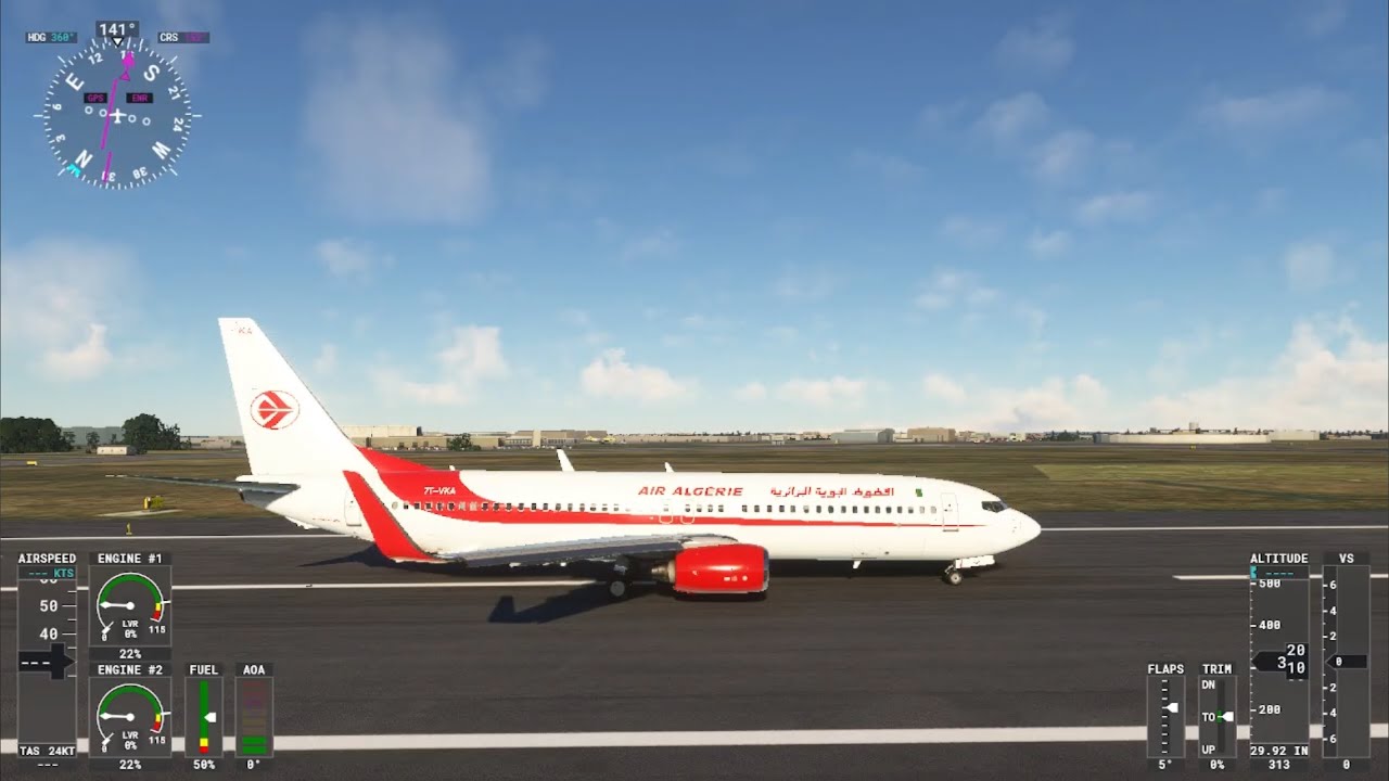 BOEING 737-800 AIR ALGERIE 🛫 DEPART : TOULOUSE ( FRANCE ) 🛬 ARRIVEE : ALGER ( ALGERIE )
