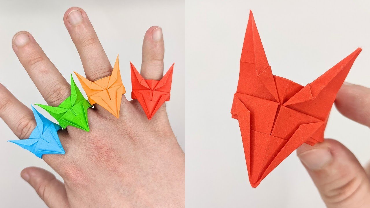 Origami DRAGON RING 🐉💍 How to make a paper rings